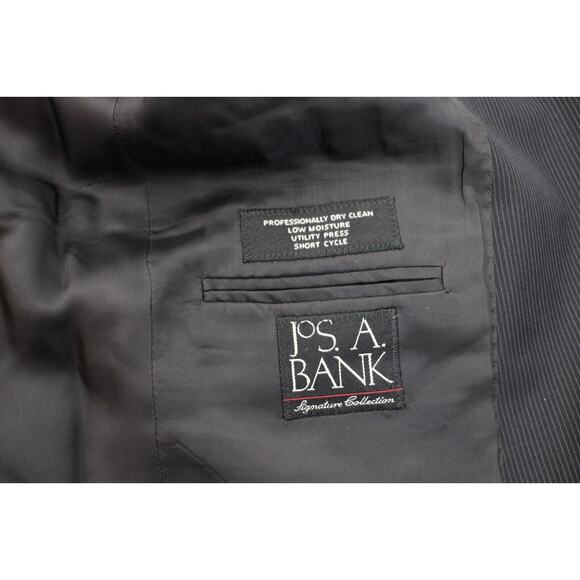 Jos. A. Bank Blazer Jacket Mens 40R Black Striped Wool 2 Button Single Breasted - Picture 4 of 8